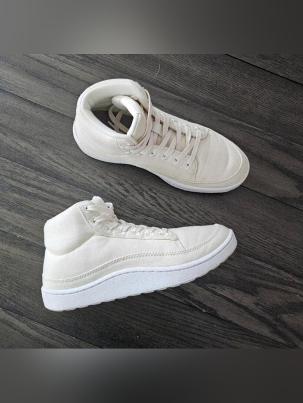 Allbirds Women's High Top Sneakers Cream White Wool Shoes US 9W Lace Up Casual - Picture 2 of 5